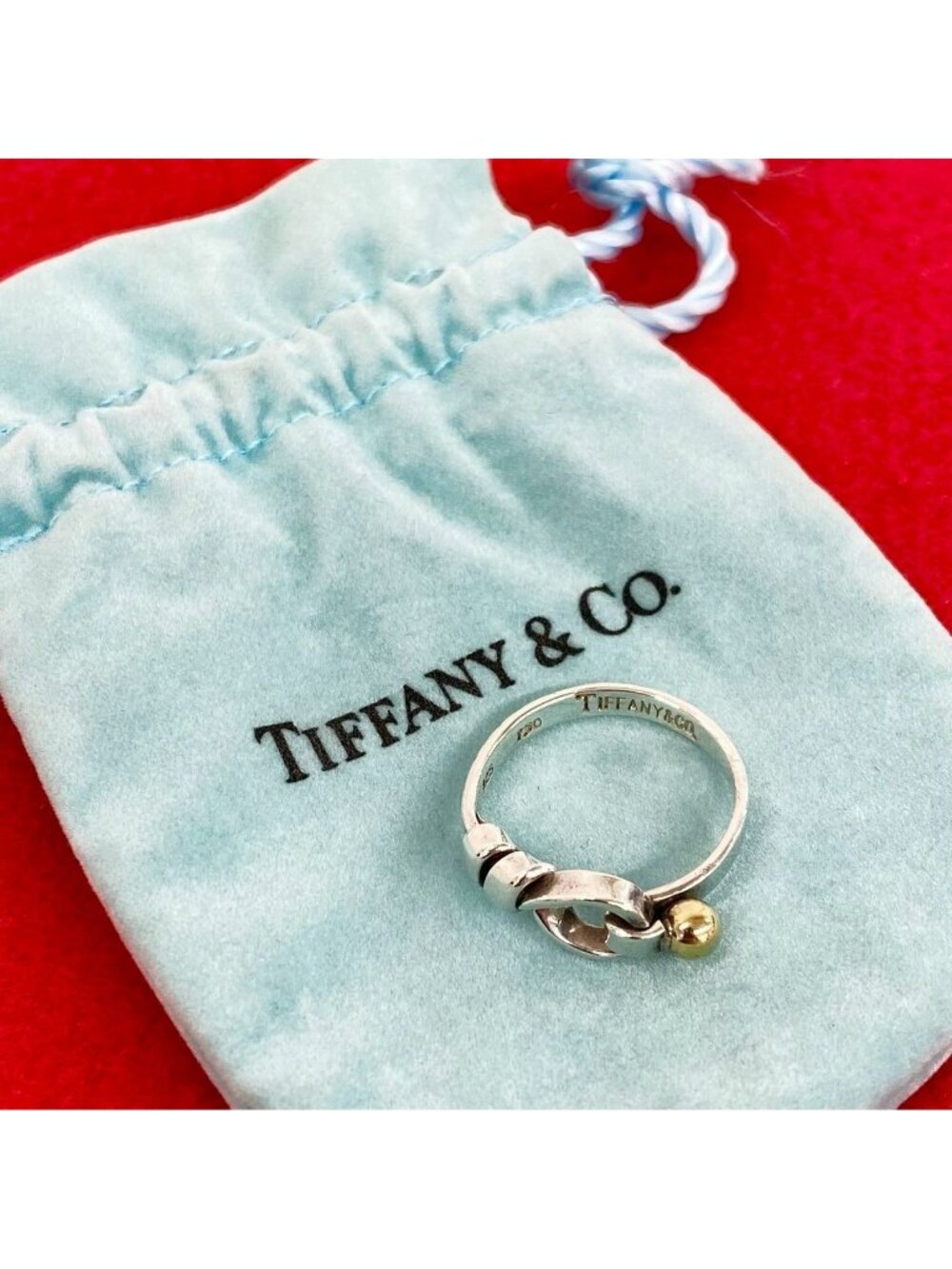 Tiffany & Co Vintage Hook Eye Ring Silver No Gold
